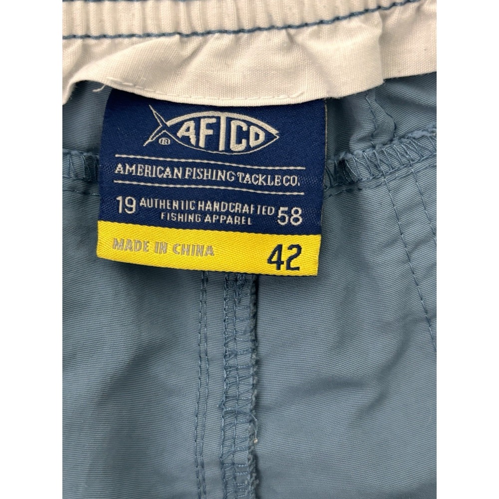 AFTCO Fishing Shorts Mens Size 42 Blue Cargo 5" Inseam Performance Outdoor 0471 - Picture 4 of 6